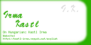 irma kastl business card